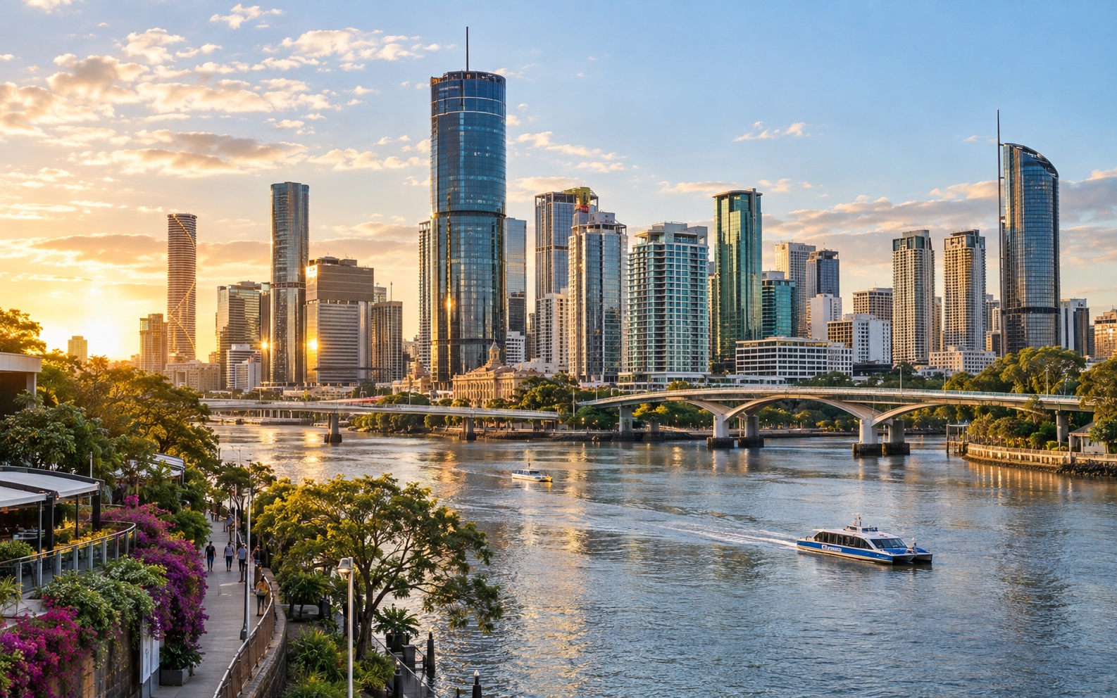 Brisbane river and modern skyline
